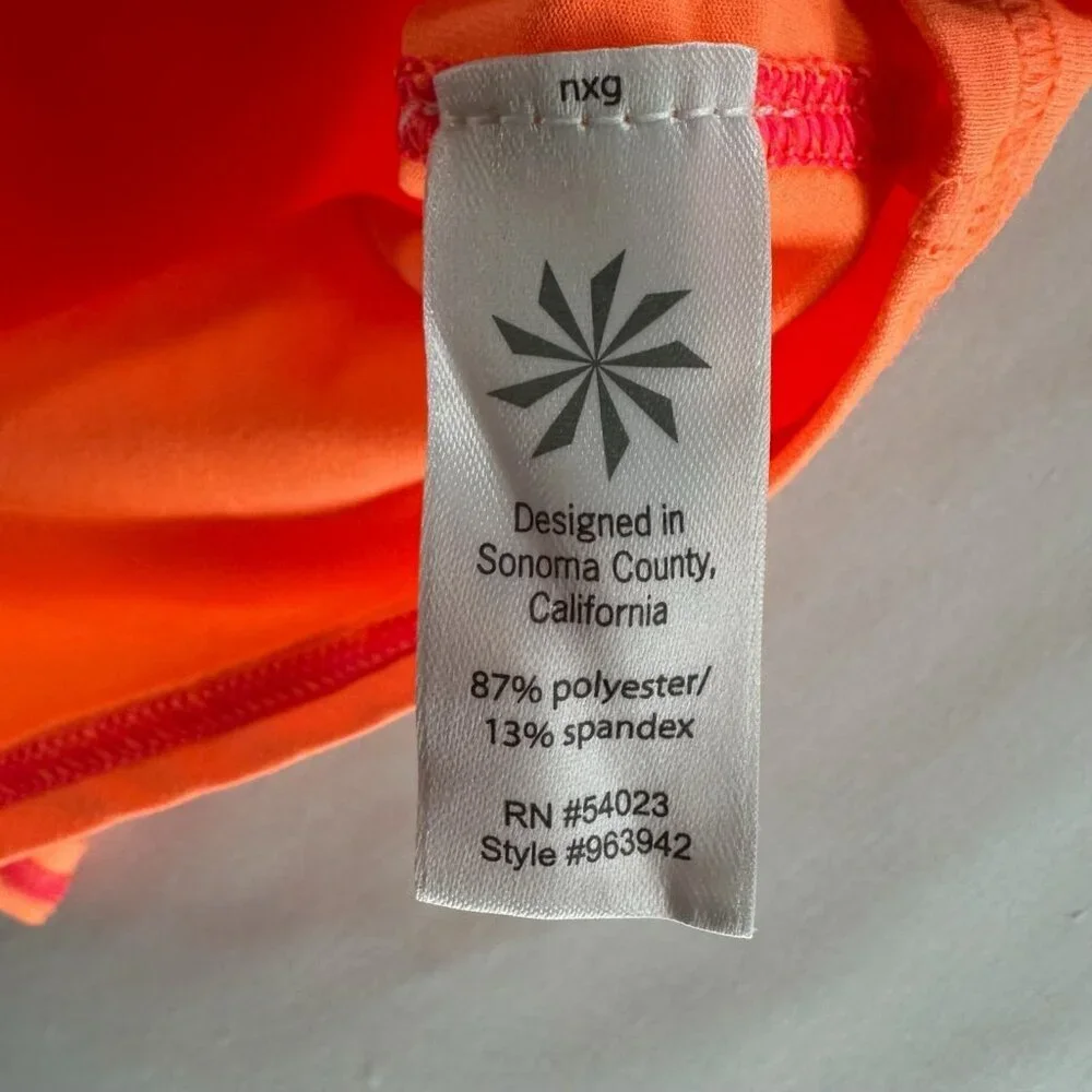 Athleta Top Size XS Chi Tank Scoop Neck Racerback Athletic Workout Neon Orange - Picture 8 of 10